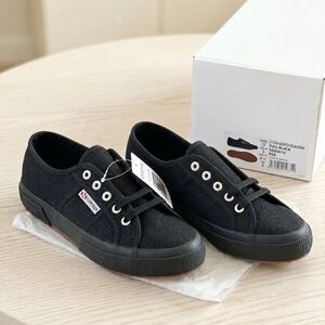 NIB Superga 2750 Cotu Classic Sneakers-Full Black-Sz EU 37/US Women 6.5/Men 5